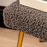 Charcoal Grey Boucle Bench With Gold Legs - Kd