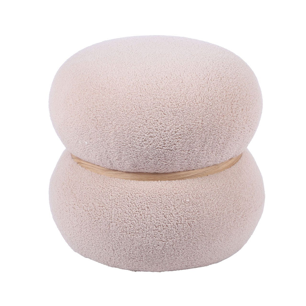 Beige Boucle Ottoman