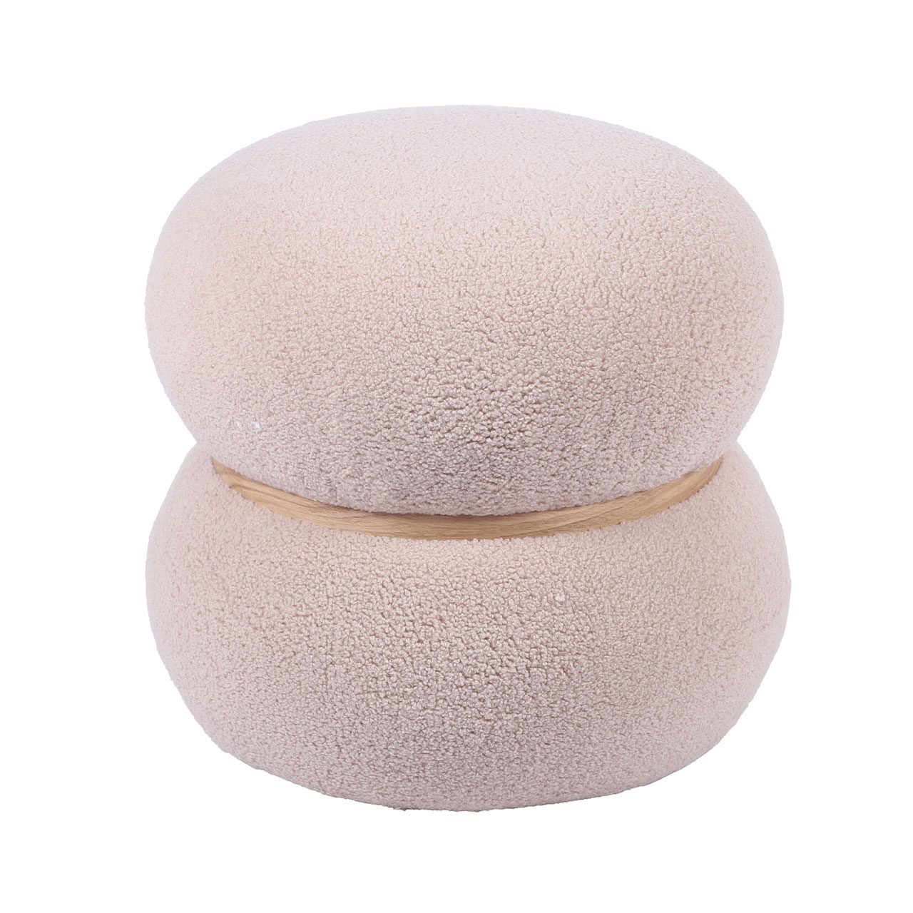 Beige Boucle Ottoman