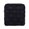 Black Velvet Woven Ottoman