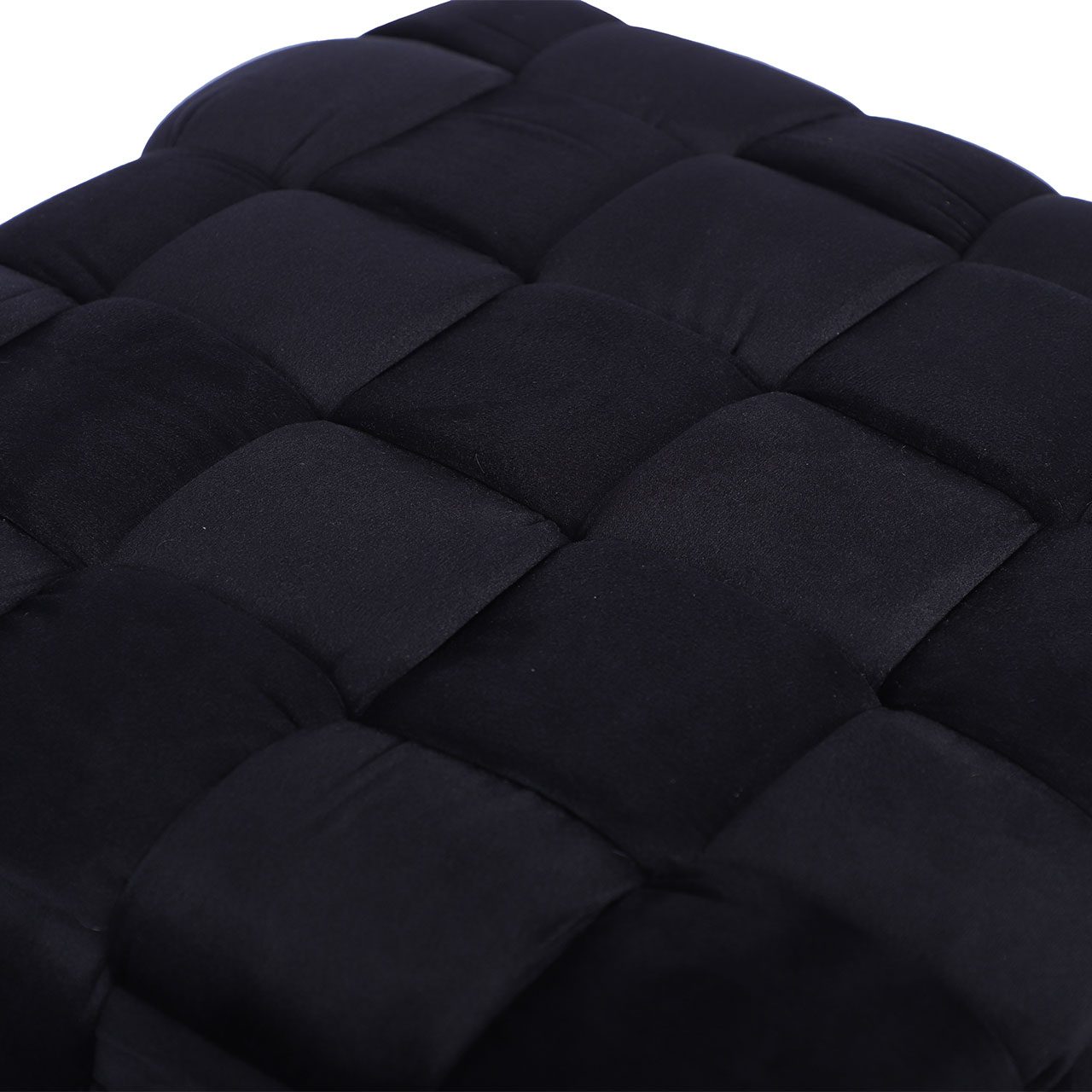 Black Velvet Woven Ottoman