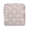 Dark Cream Velvet Woven Ottoman