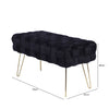 Black Velvet Woven Bench With Gold Legs - Kd