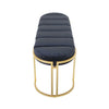 Black Velvet Tufted Bench With Gold Legs - Kd