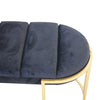 Black Velvet Tufted Bench With Gold Legs - Kd