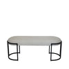 White Boucle Bench With Black Legs - Kd