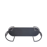 White Boucle Bench With Black Legs - Kd