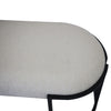 White Boucle Bench With Black Legs - Kd