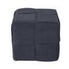 Black Velvet Square Woven Ottoman