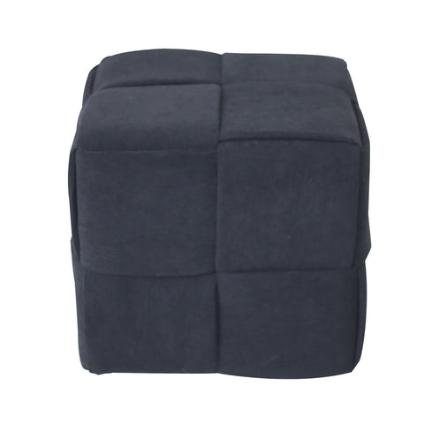 Black Velvet Square Woven Ottoman