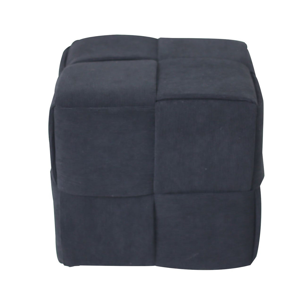 Black Velvet Square Woven Ottoman