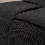 Black Velvet Square Woven Ottoman