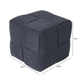 Black Velvet Square Woven Ottoman