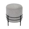 Grey Linen Ottoman With Black Legs