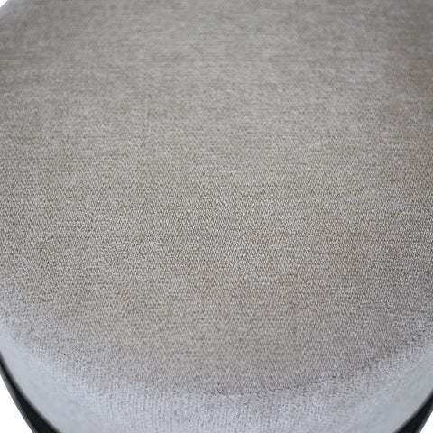 Grey Linen Ottoman With Black Legs