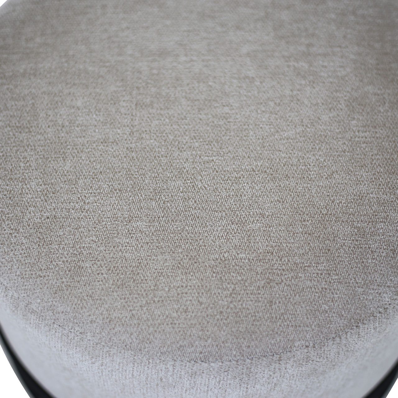 Grey Linen Ottoman With Black Legs