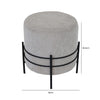 Grey Linen Ottoman With Black Legs