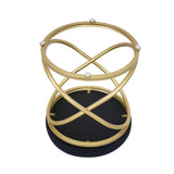 Black Velvet Rizzo Stool With Gold Legs