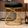Black Velvet Rizzo Stool With Gold Legs