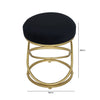 Black Velvet Rizzo Stool With Gold Legs
