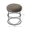 Taupe Velvet Rizzo Stool With Matte Silver Legs