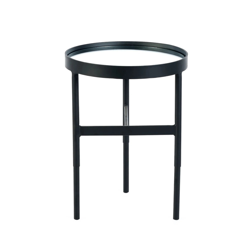 Franki Lamp Table - Glass and Black - FRA002