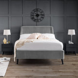 Frida Curved Velvet Bed - Teal / Double - FRI001