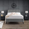 Frida Curved Velvet Bed - Teal / Double - FRI001