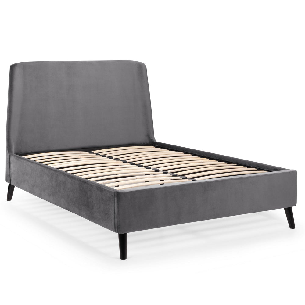 Frida Curved Velvet Bed - Teal / Double - FRI001