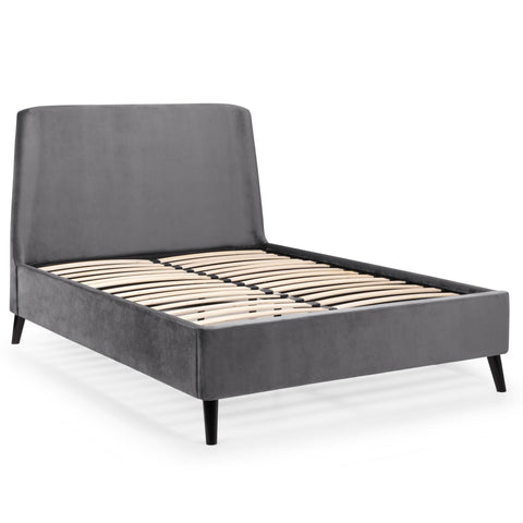 Frida Curved Velvet Bed - Teal / Double - FRI001