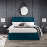 Frida Storage Ottoman Bed - Teal / King - FRI052