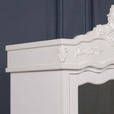 French White Single Door Armoire with Mirrored Door