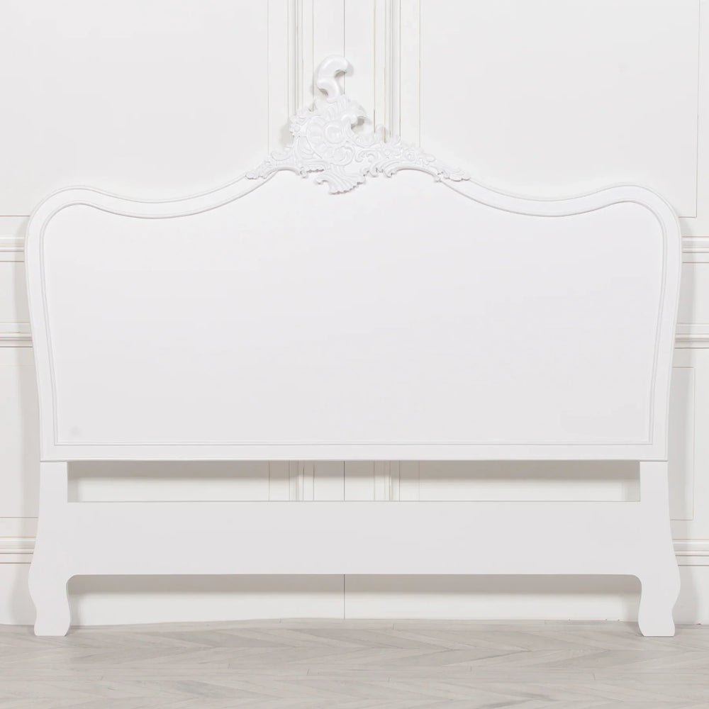 French White 4ft6 Double Size Headboard