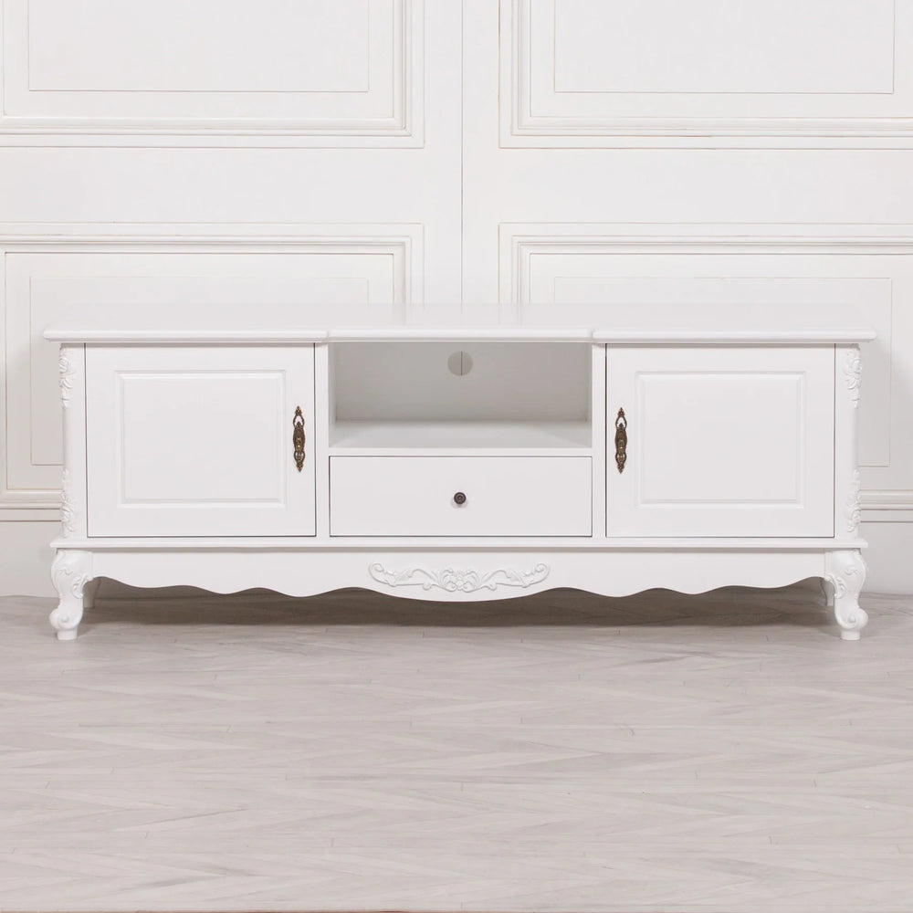 French White Large Cabinet TV Unit