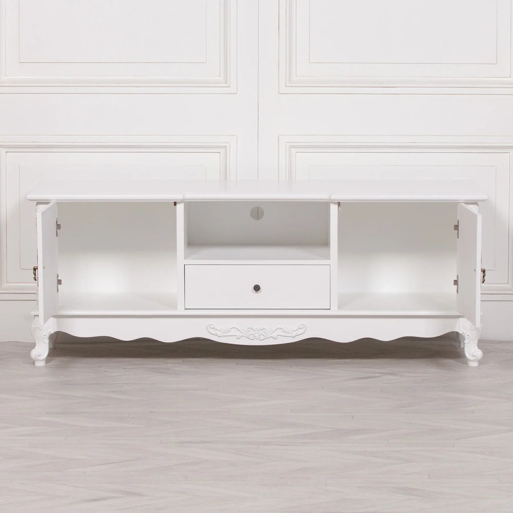 French White Large Cabinet TV Unit