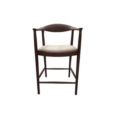 ALUXO Fern Walnut Barstool in Oatmeal Boucle