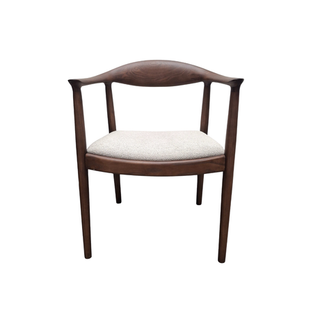 ALUXO Fern Walnut Dining Chair - in Oatmeal Boucle - Box of 2