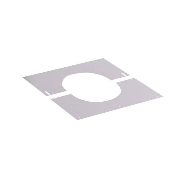 130mm Solinox Finishing Plate at a 30-degree angle, featuring a sleek design with an oval cutout and multiple mounting holes for easy installation.