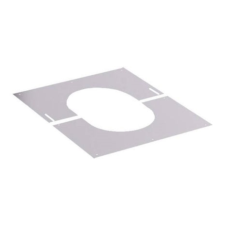 130mm Solinox Finishing Plate at a 45-degree angle, featuring a sleek design with an oval cutout and multiple mounting holes for easy installation.