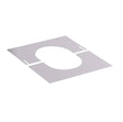 130mm Solinox Finishing Plate at a 45-degree angle, featuring a sleek design with an oval cutout and multiple mounting holes for easy installation.