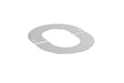 100mm oval finishing plate designed for 0-30 degree applications, featuring a sleek silver finish and precise cutouts for easy installation.