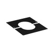 130mm black Solinox finishing plate designed for a 30-degree angle, featuring an oval cutout and multiple mounting holes for easy installation.
