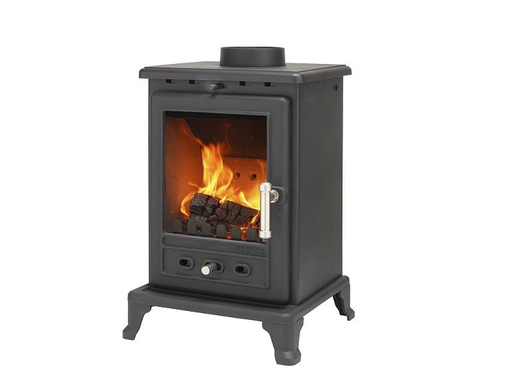 Firefox 5 Eco stove installed in modern living room setting