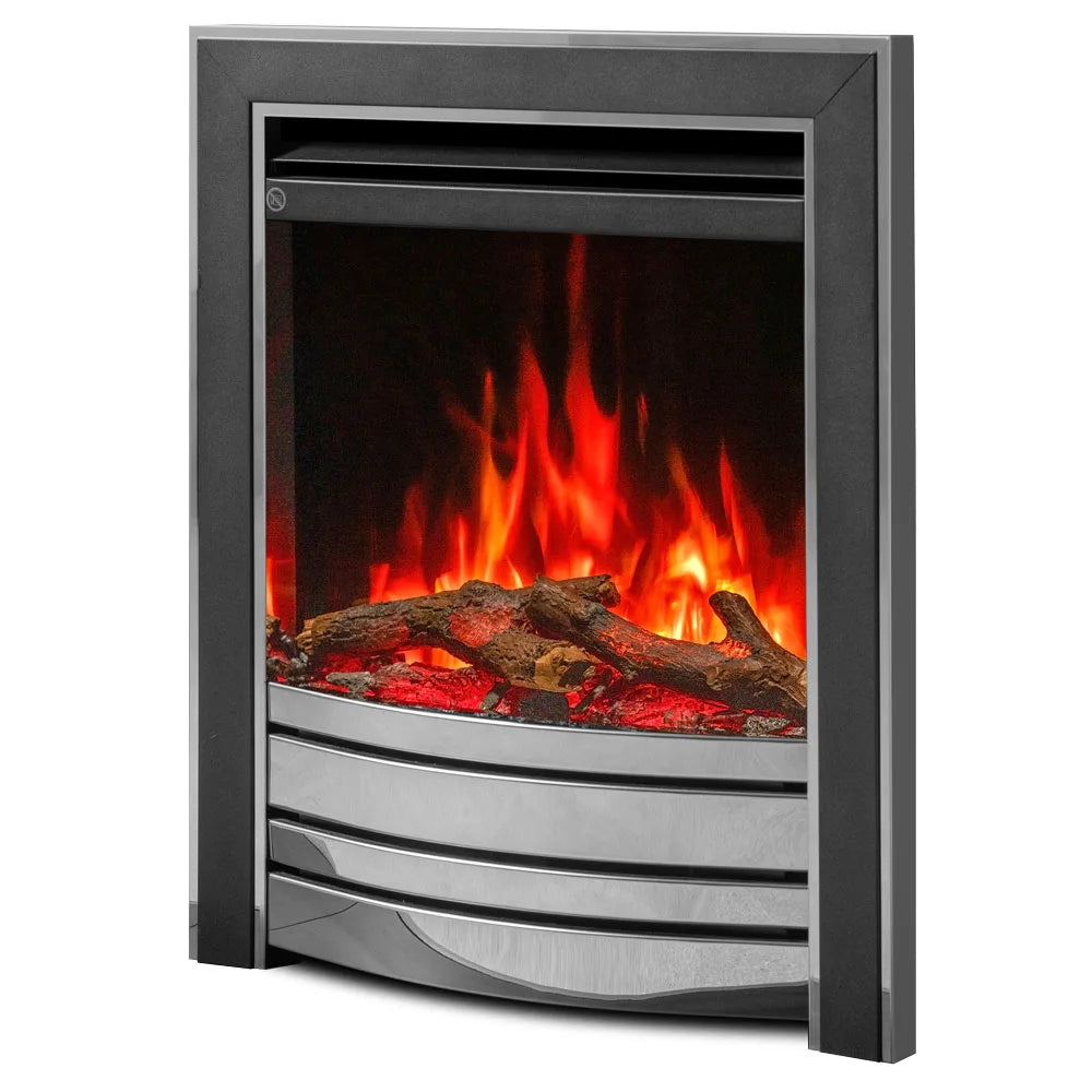 Amara electric fire with realistic flame effect and log display.