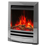 Electric fire with a modern design featuring realistic flames and logs.