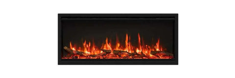 Atmos electric fire with realistic flame effect and log display.
