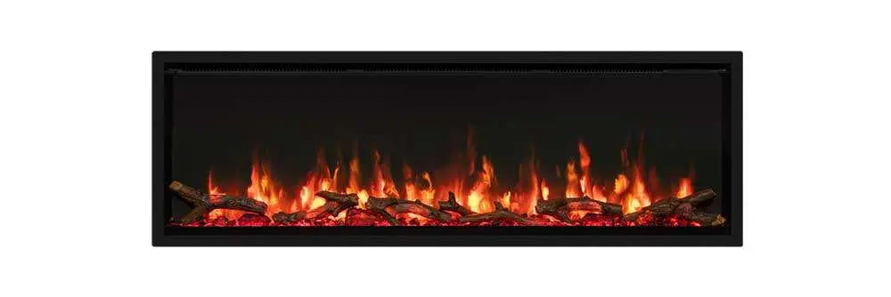 Atmos electric fire with realistic flame effect and log display. view 2