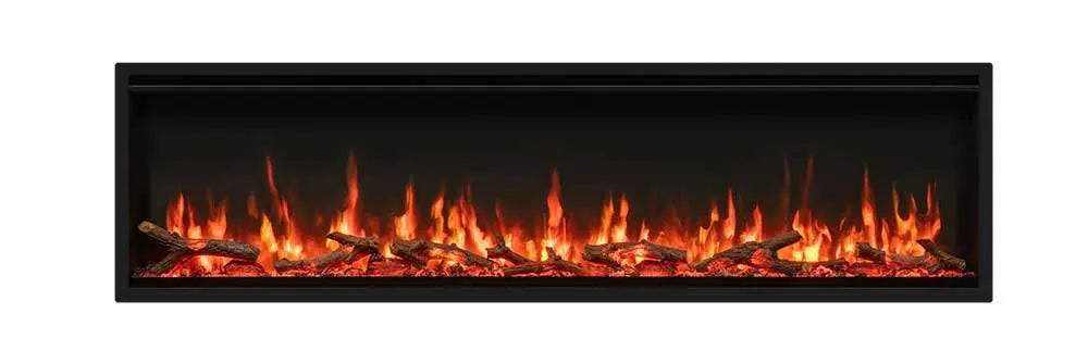 Atmos electric fire with realistic flame effect and log display. view 3