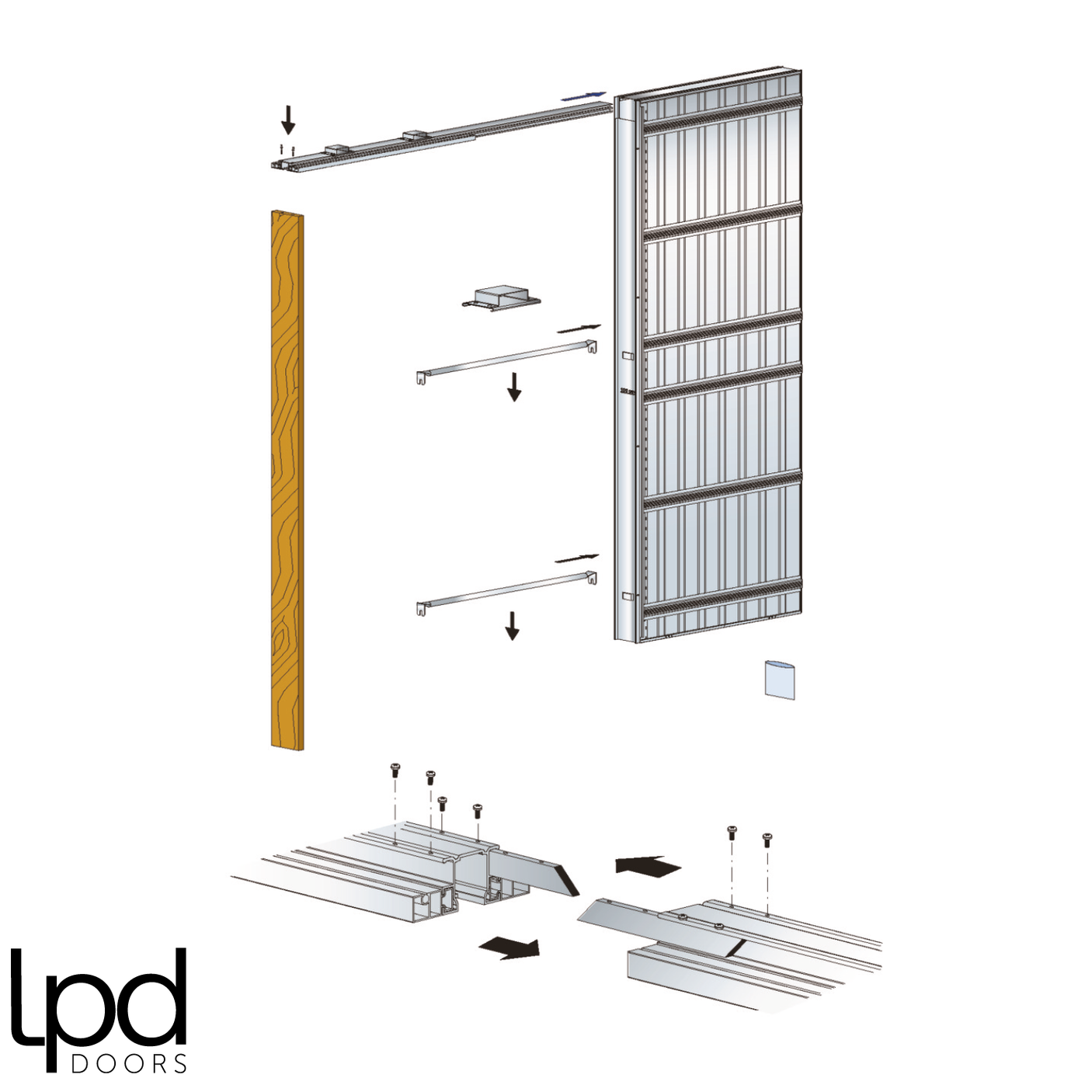 Flusso Pocket Door Set Single 3 - Standard - 1981 x 838 (33") x 35mm