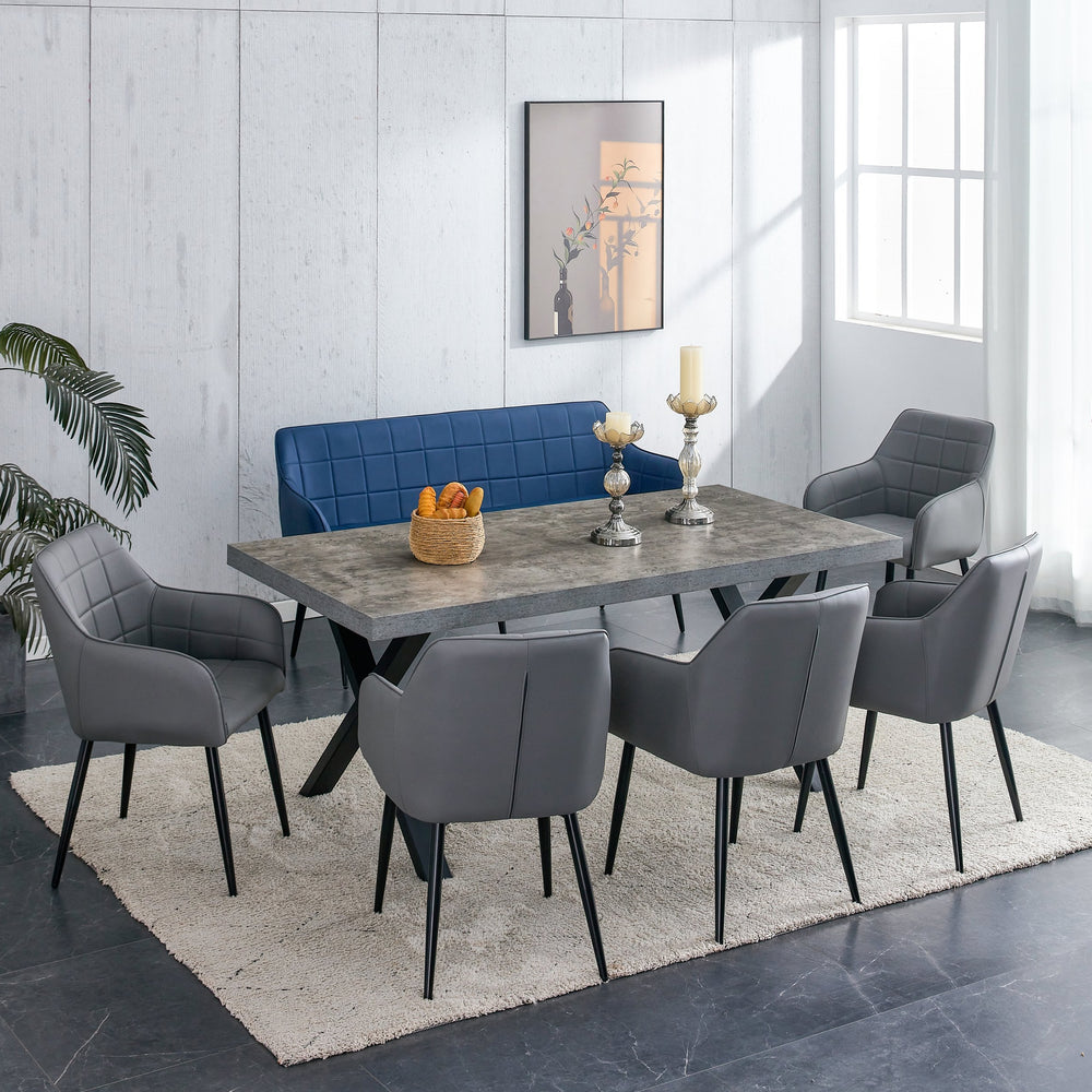 Fredrik Grey X Leg Table